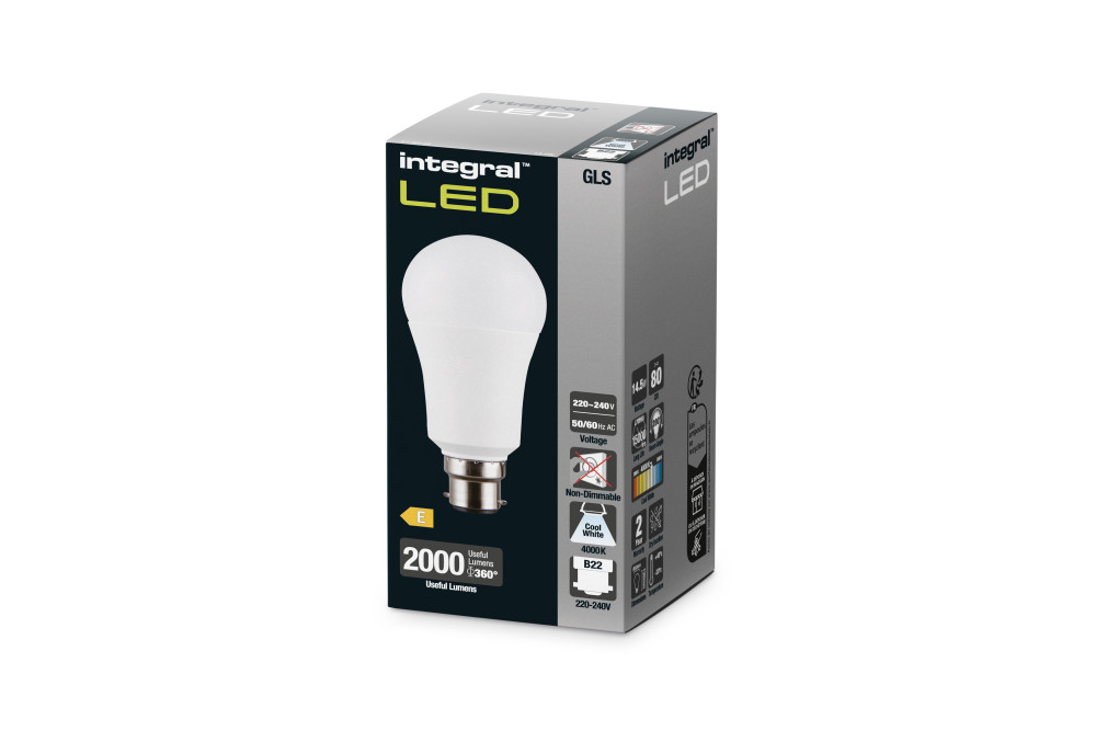 Integral LED Glühlampe Mit Dämmerungssensor – B22, 8W (806lm), 4000K, Für Außenbereich