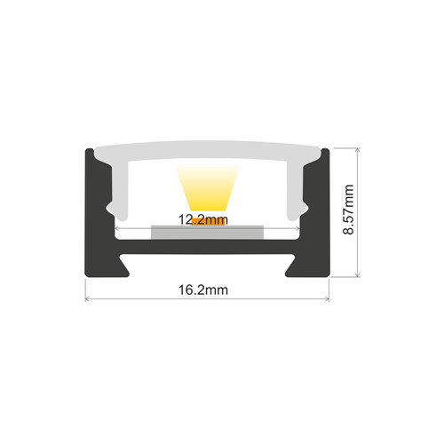 Integral LED | PROFILE ALUMINIUM SURFACE MOUNT BLACK ANODISED 1M BLACK ...