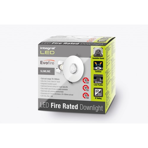 Integral led evofire ip65 deals fire rated downlight polished chrome