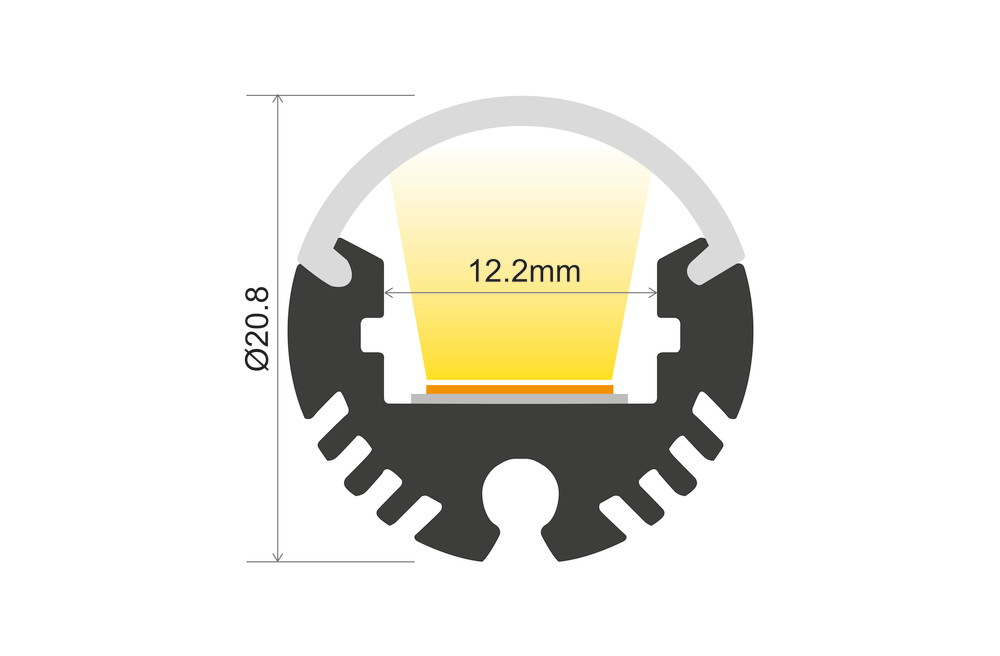 Tile-in Light Channel Integral LED Tape Profile – Frosted Diffuser ...