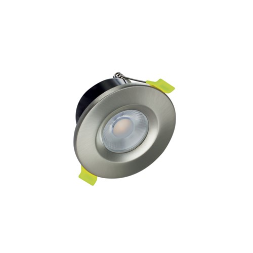 Ruckus Awaken stil Integral LED | J-SERIES LOW-PROFILE FIRE RATED DOWNLIGHT 68MM CUTOUT IP65  600LM 6W 3000K 38 BEAM DIMMABLE 100LM/W SATIN NICKEL INTEGRAL